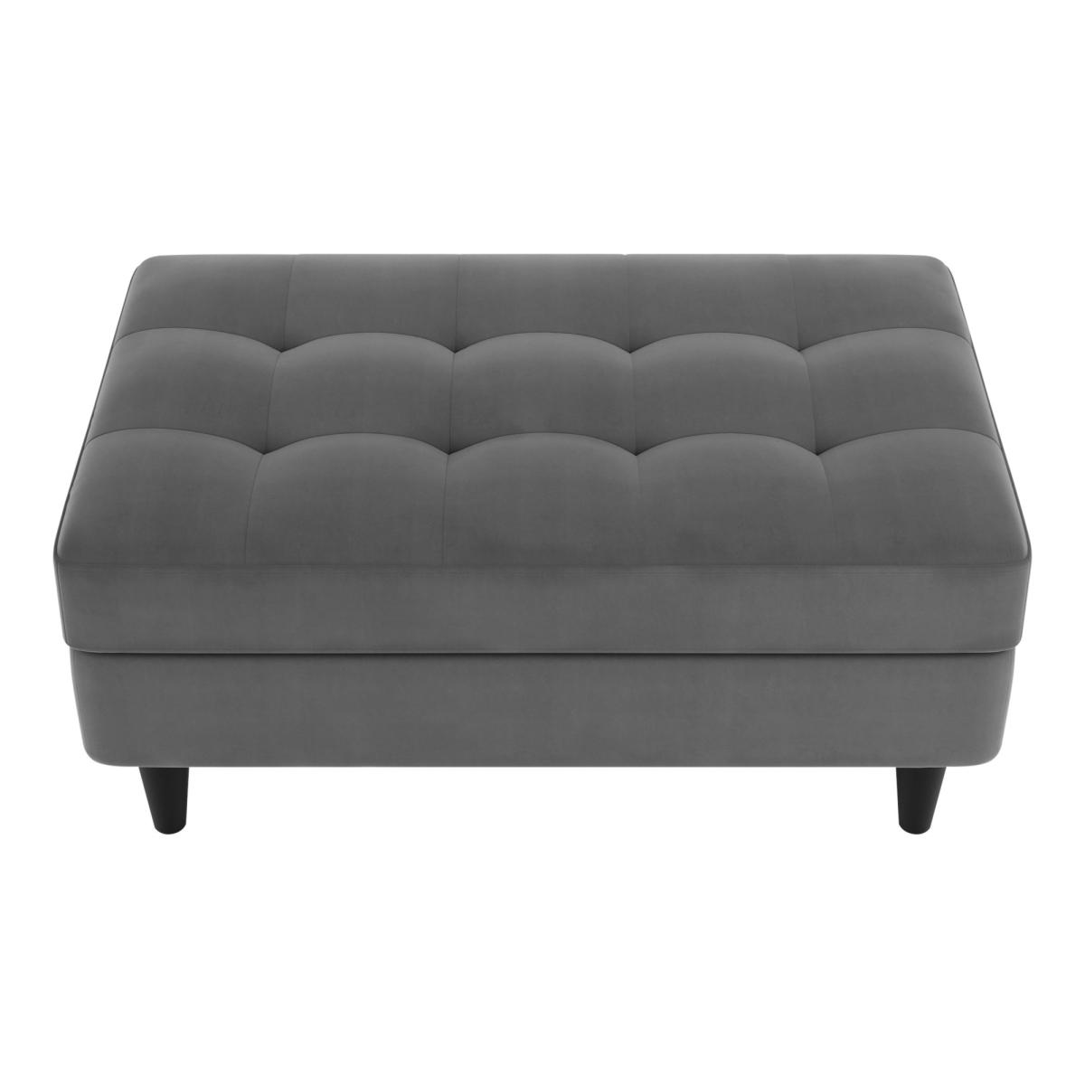 Zoe Velvet Storage Footstool Steeple Grey – image 4