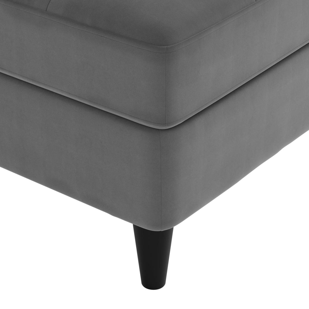 Zoe Velvet Storage Footstool Steeple Grey – image 5