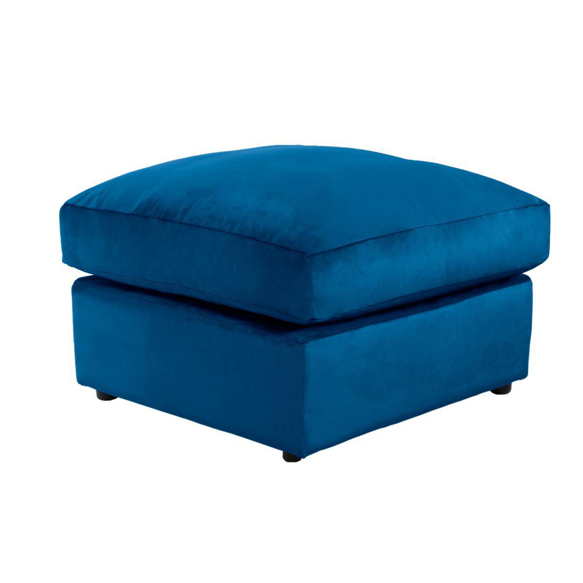 Blake Velvet Footstool Royal Blue – image 3