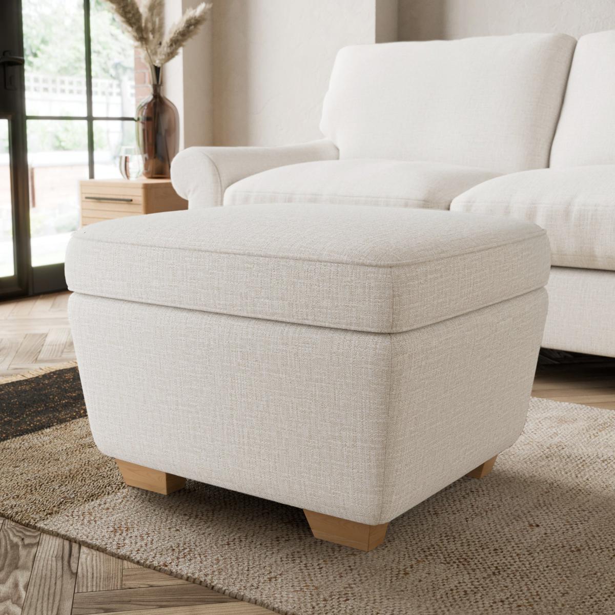 Arundel Textured Weave Footstool Textured Weave Sandstone – image 1