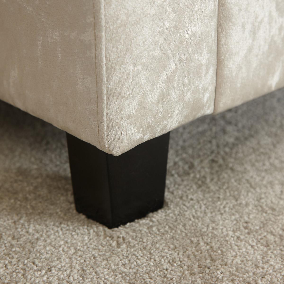 Verona Crushed Velvet Ottoman Window Seat Cream – image 4
