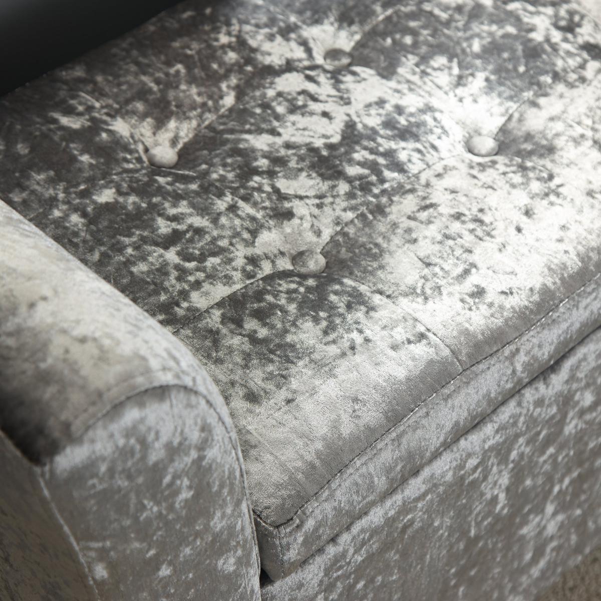 Verona Crushed Velvet Ottoman Window Seat Cream – image 7