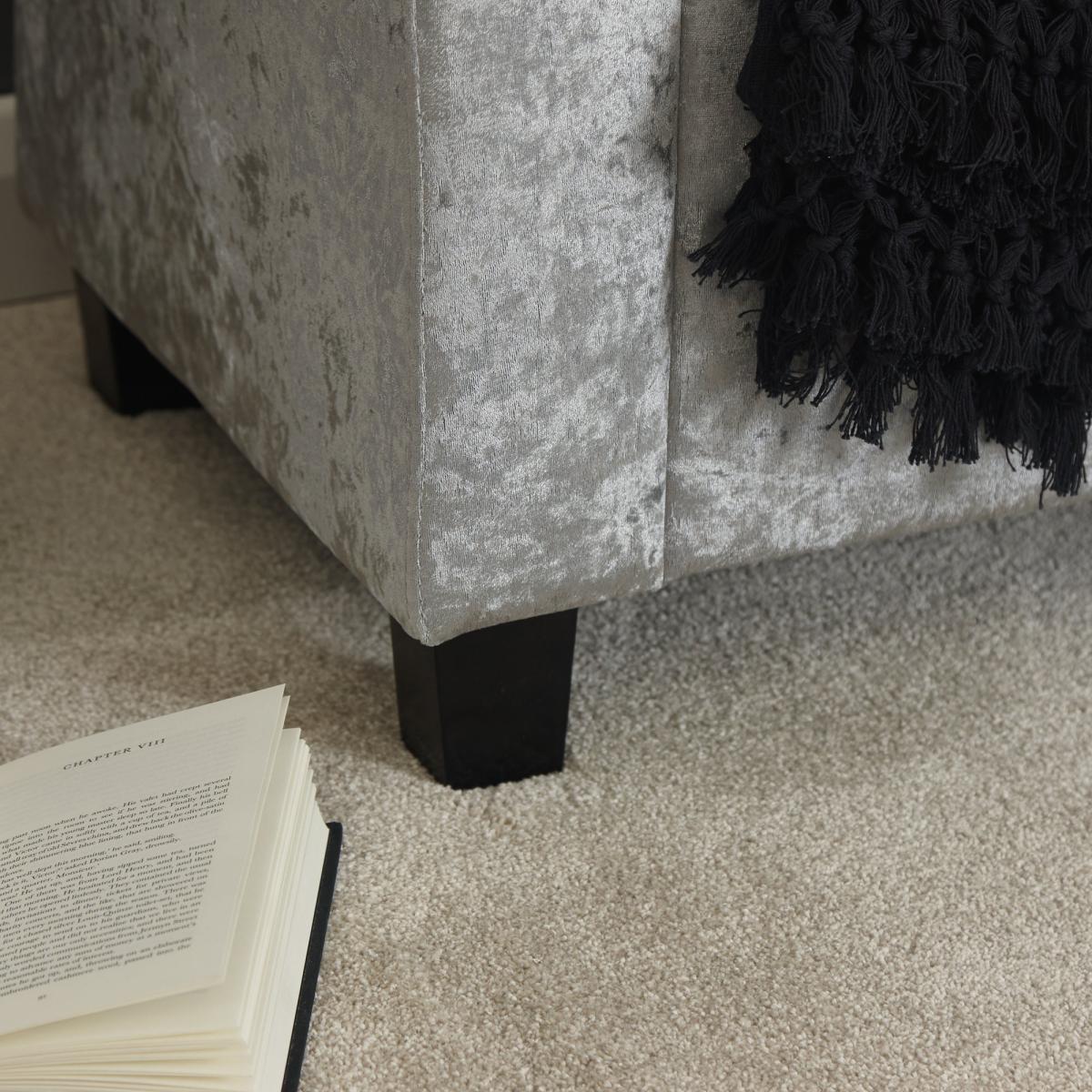 Verona Crushed Velvet Ottoman Window Seat Cream – image 8
