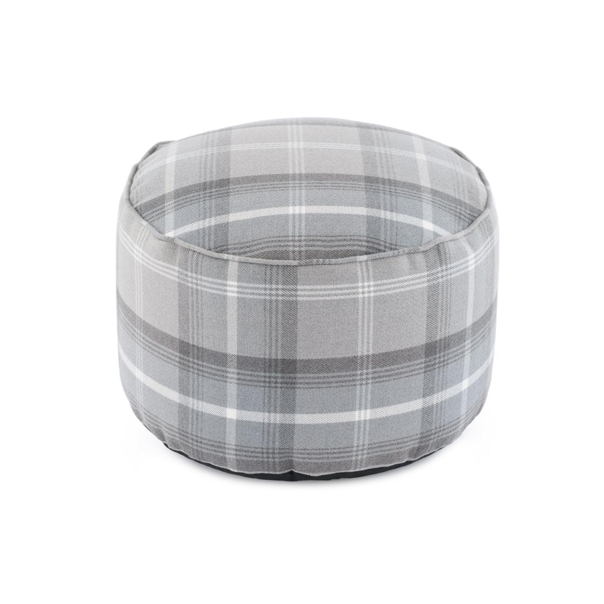 Oswald Check Pouffe Grey – image 2