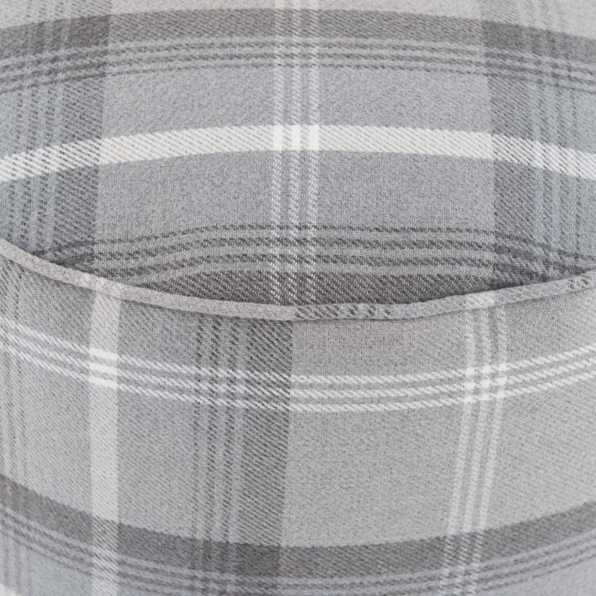 Oswald Check Pouffe Grey – image 3