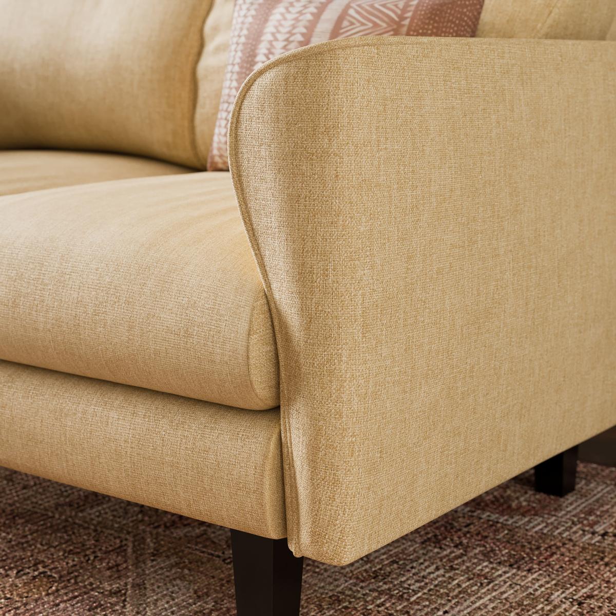 Darla Curved Faux Linen KD Sofa 2 Seater Honey – image 3