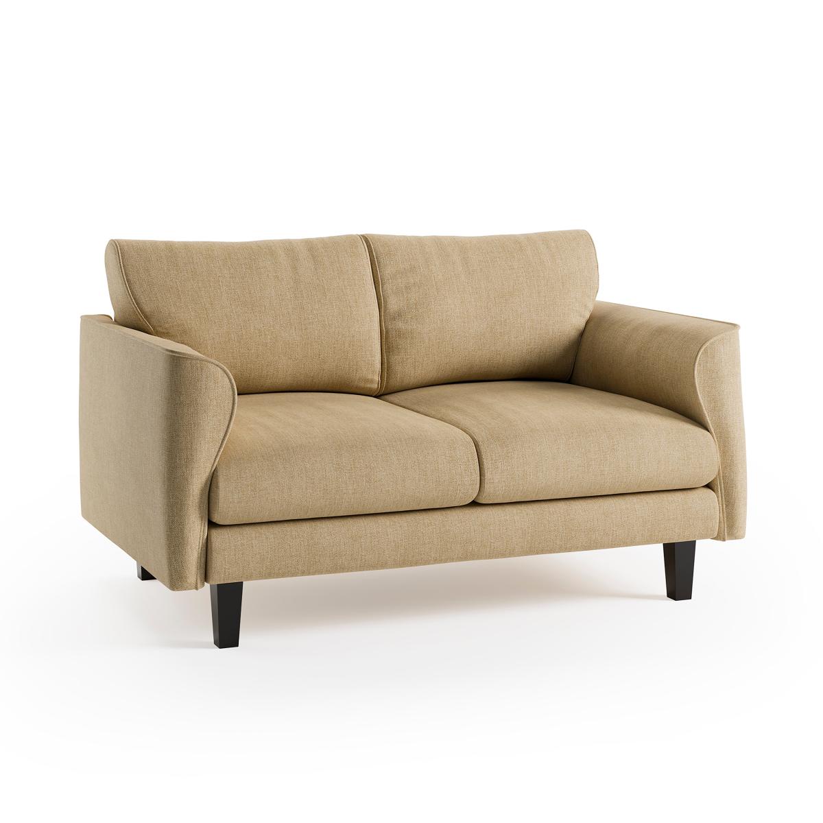Darla Curved Faux Linen KD Sofa 2 Seater Honey – image 5