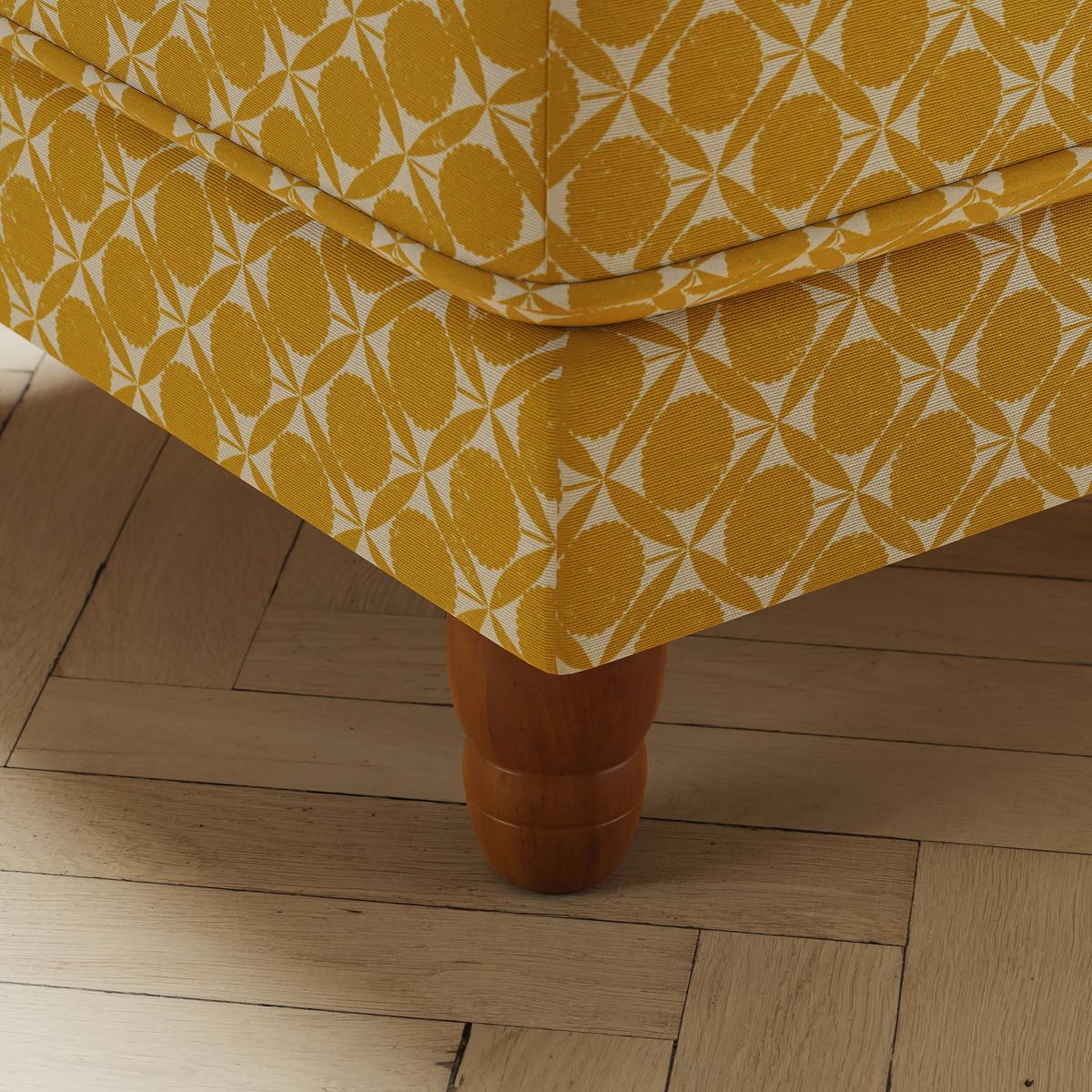 Beatrice Daisy Geometric Print Ochre Footstool Ochre (Yellow) – image 3