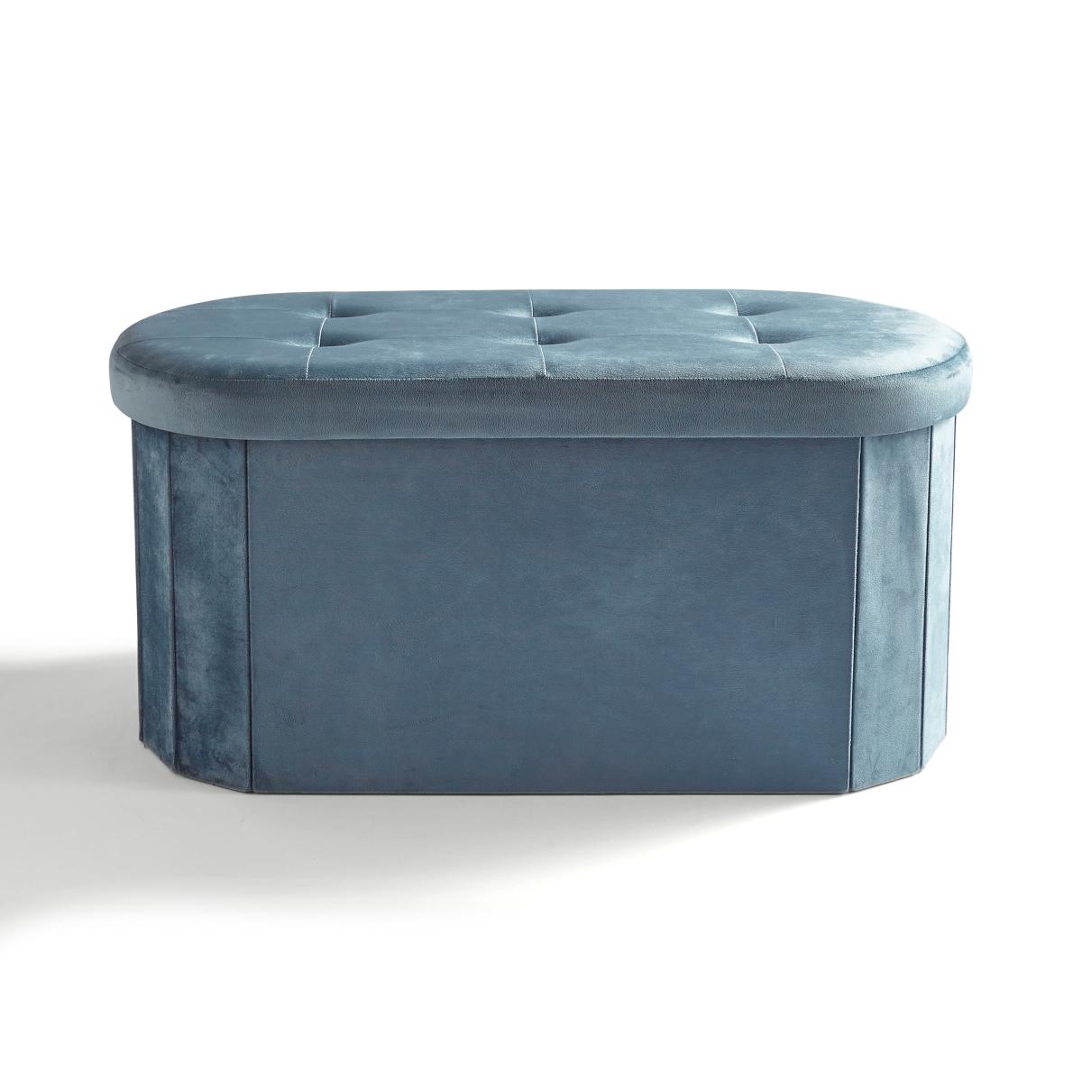 Velvet Lozenge Ottoman Pacific Blue Pacific Blue – image 3