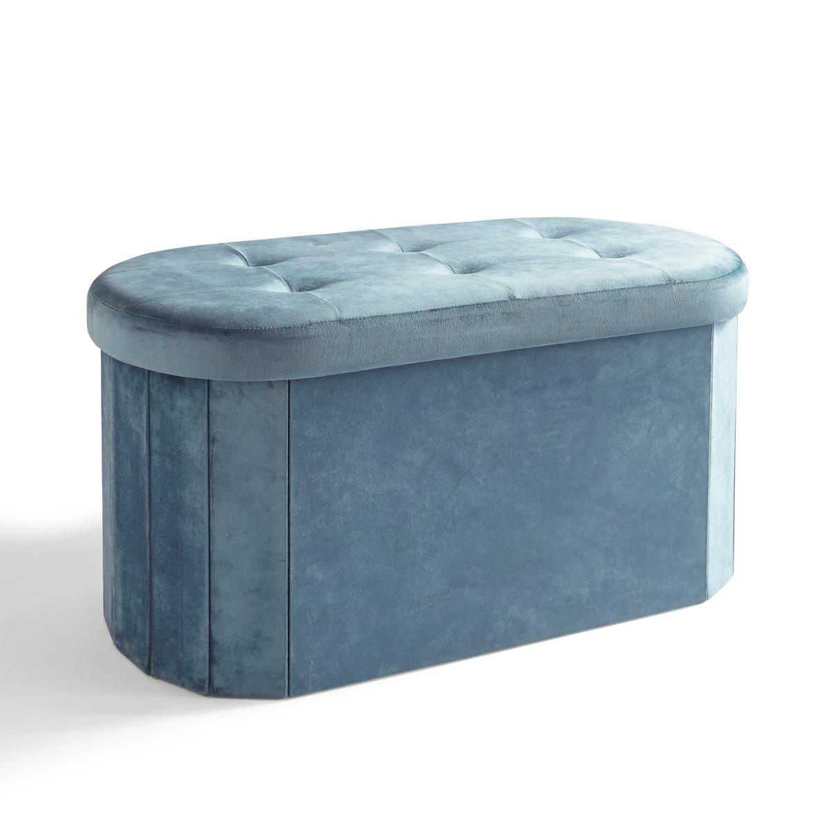 Velvet Lozenge Ottoman Pacific Blue Pacific Blue – image 4