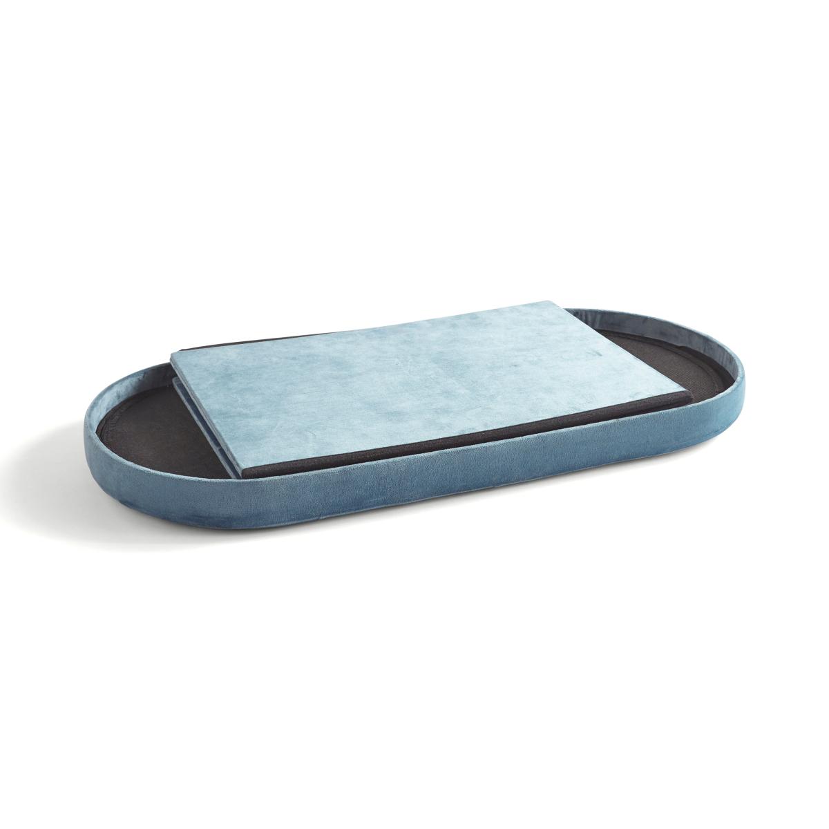Velvet Lozenge Ottoman Pacific Blue Pacific Blue – image 5