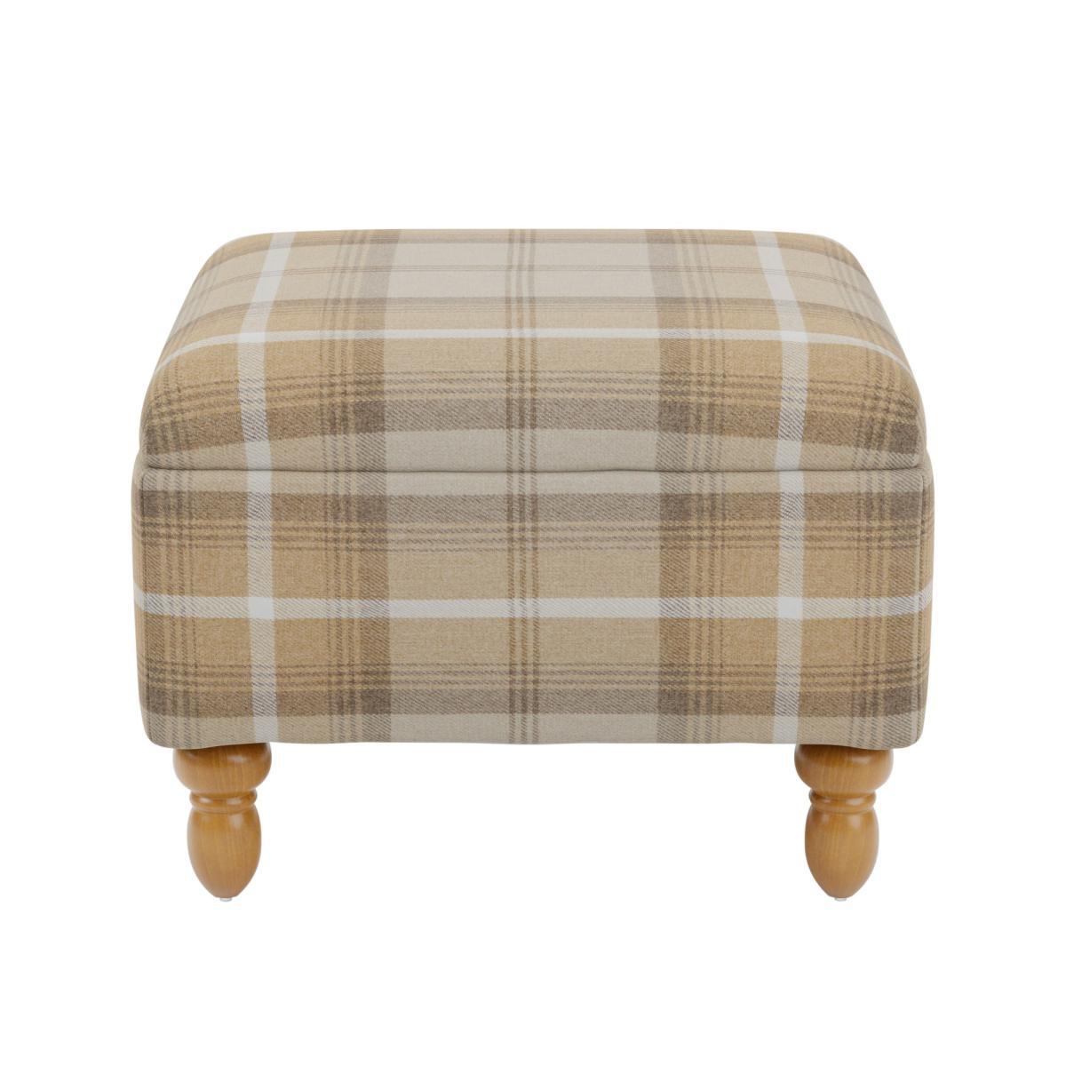 Oswald Check Storage Footstool - Natural Natural – image 3