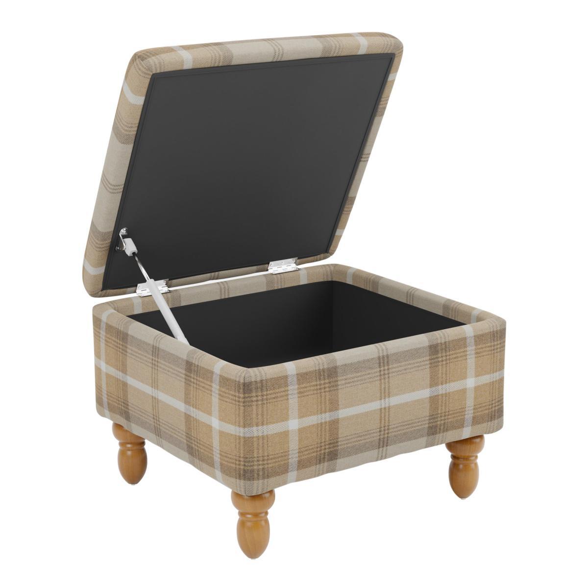 Oswald Check Storage Footstool - Natural Natural – image 4