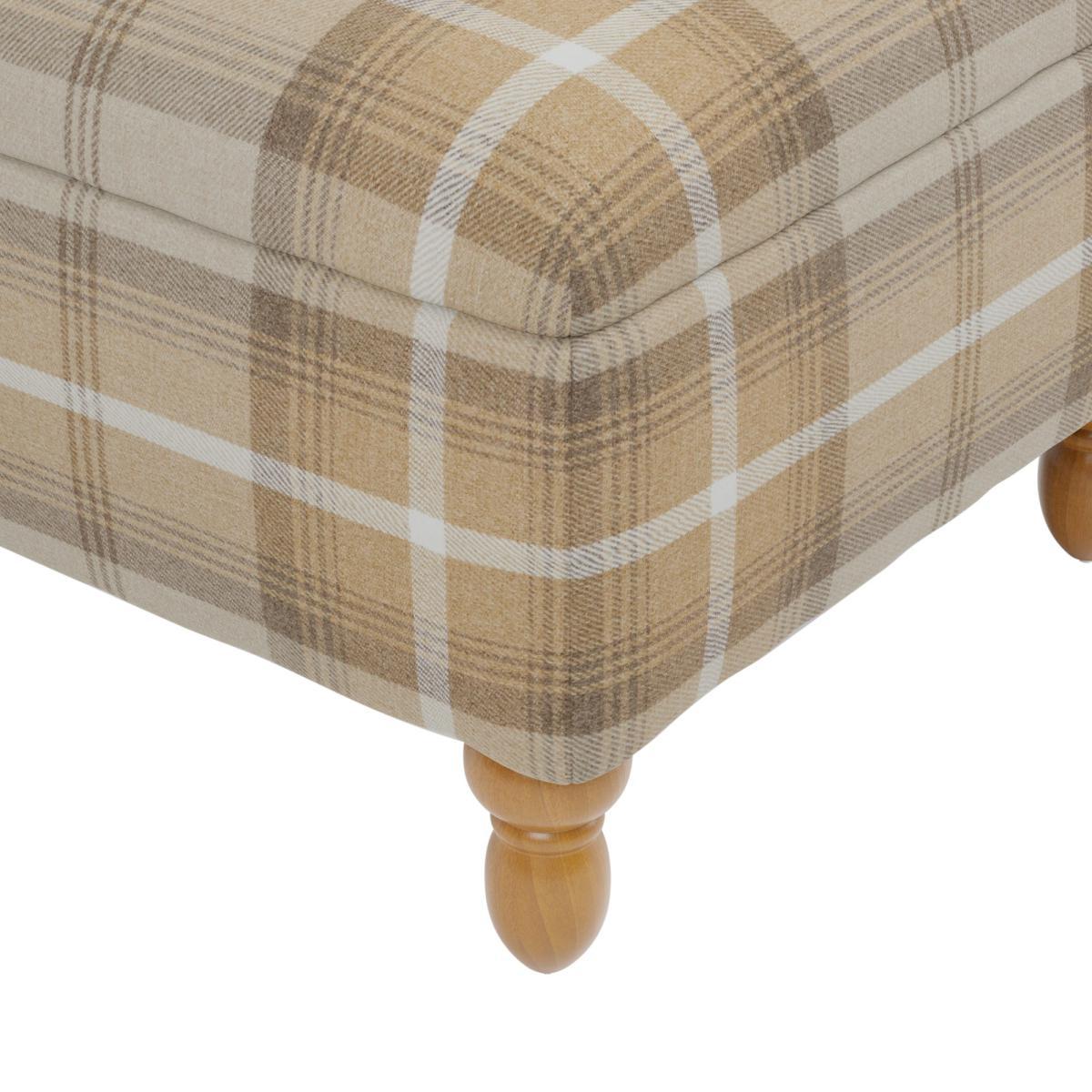 Oswald Check Storage Footstool - Natural Natural – image 6