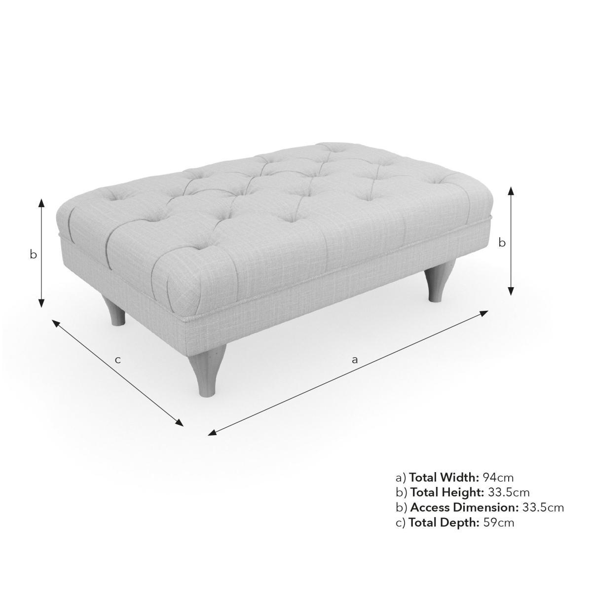 Warwick Slub Cotton Blend Footstool Slub Cotton Sandstone – image 7