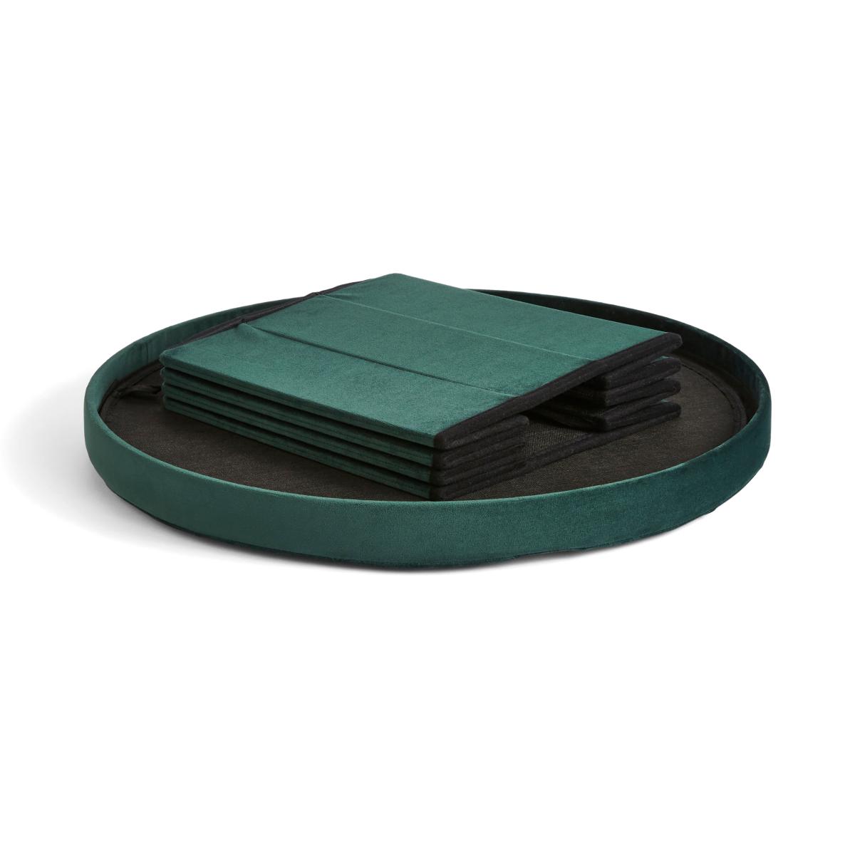 Velvet Large Round Ottoman Bottle (Green) – image 4