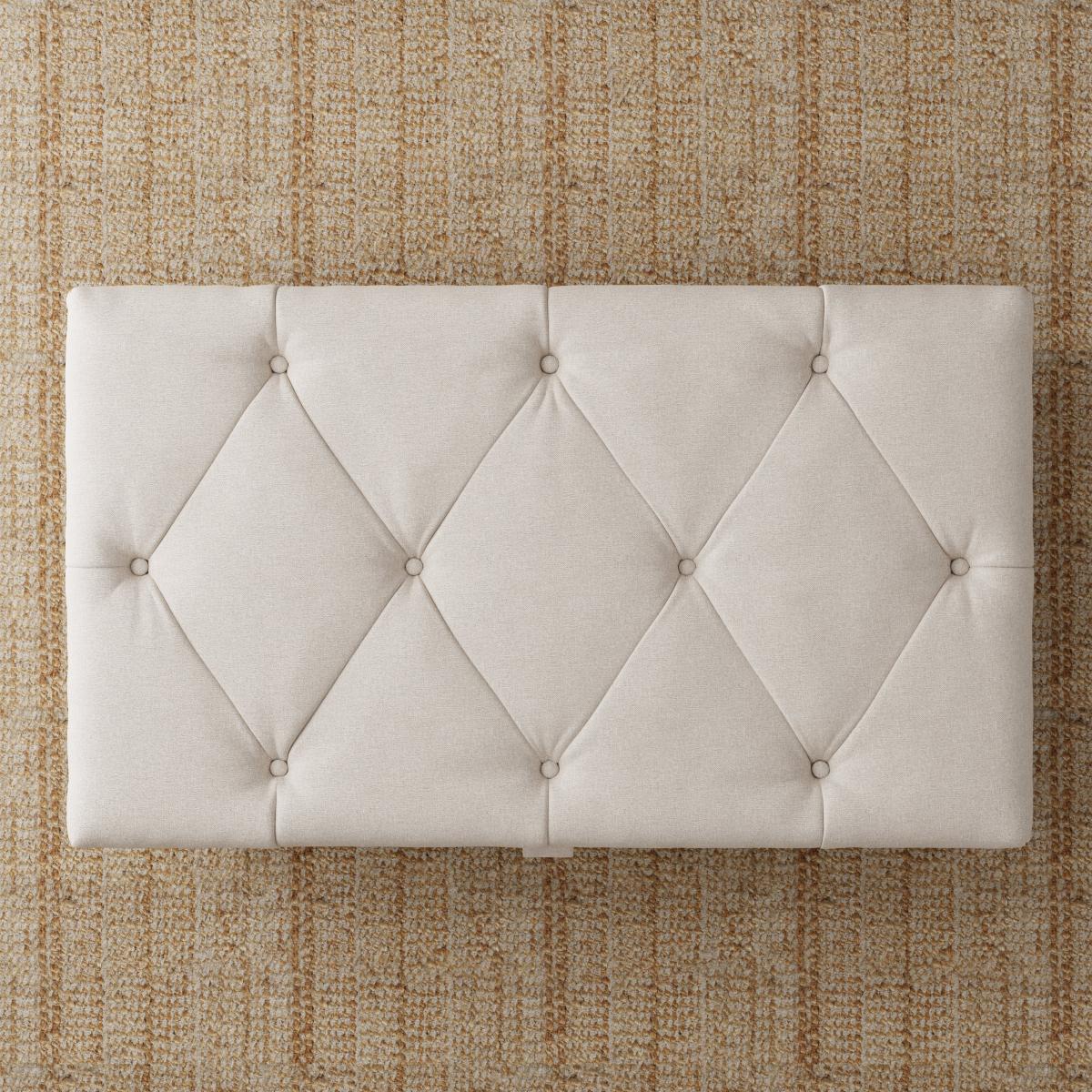 Chesterfield Soft Texture Storage Footstool Natural – image 5