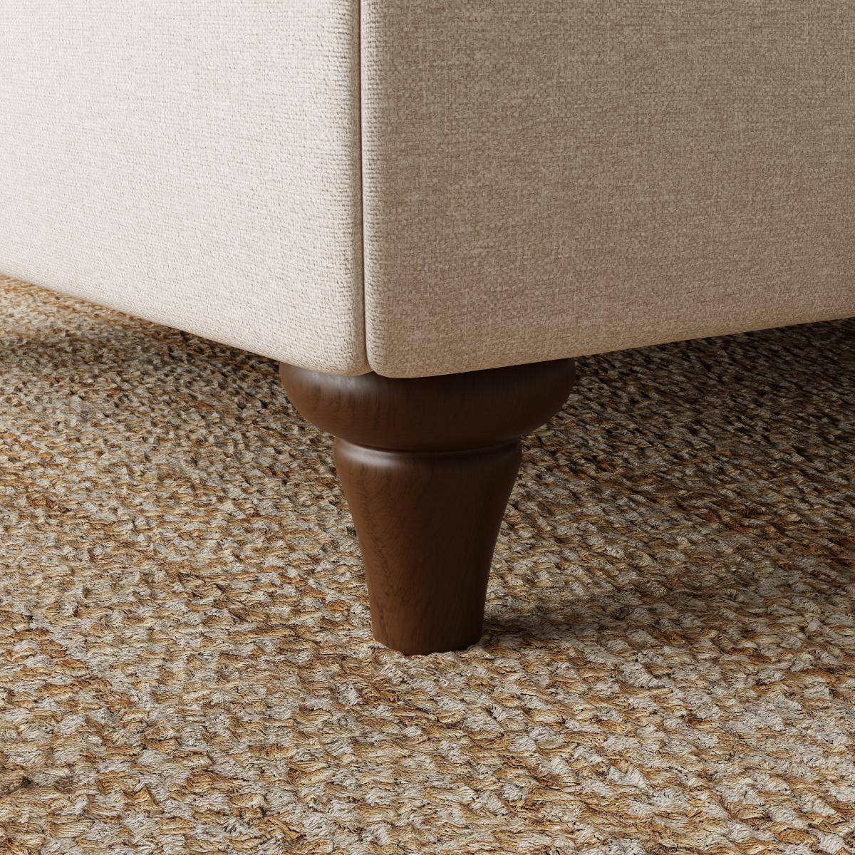 Chesterfield Soft Texture Storage Footstool Natural – image 6