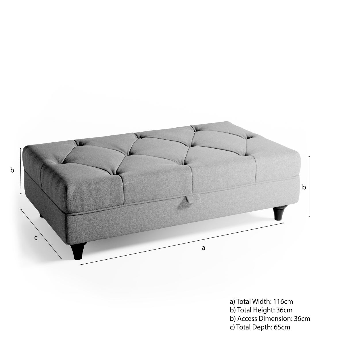 Chesterfield Soft Texture Storage Footstool Natural – image 7