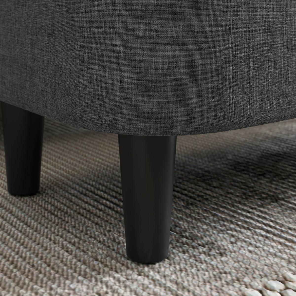 Modern Curves Woven End of Bed Storage Ottoman Charcoal – image 5