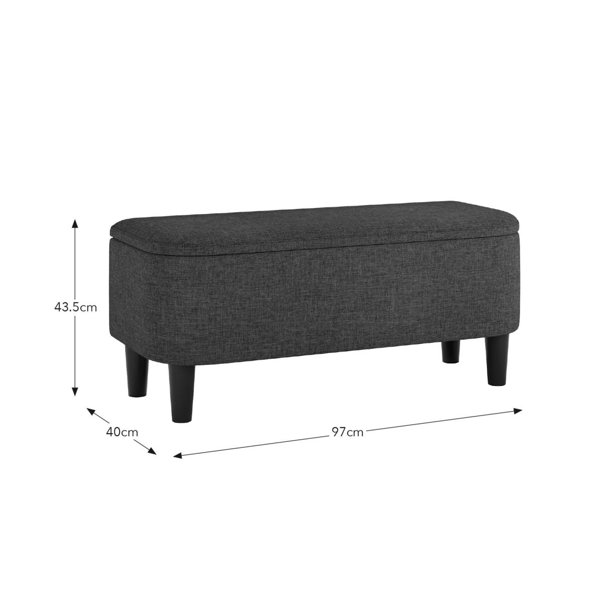 Modern Curves Woven End of Bed Storage Ottoman Charcoal – image 7