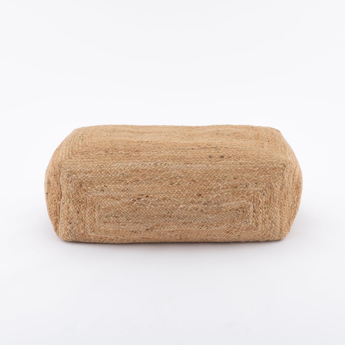 Rectangular Jute Pouffe Natural – image 2