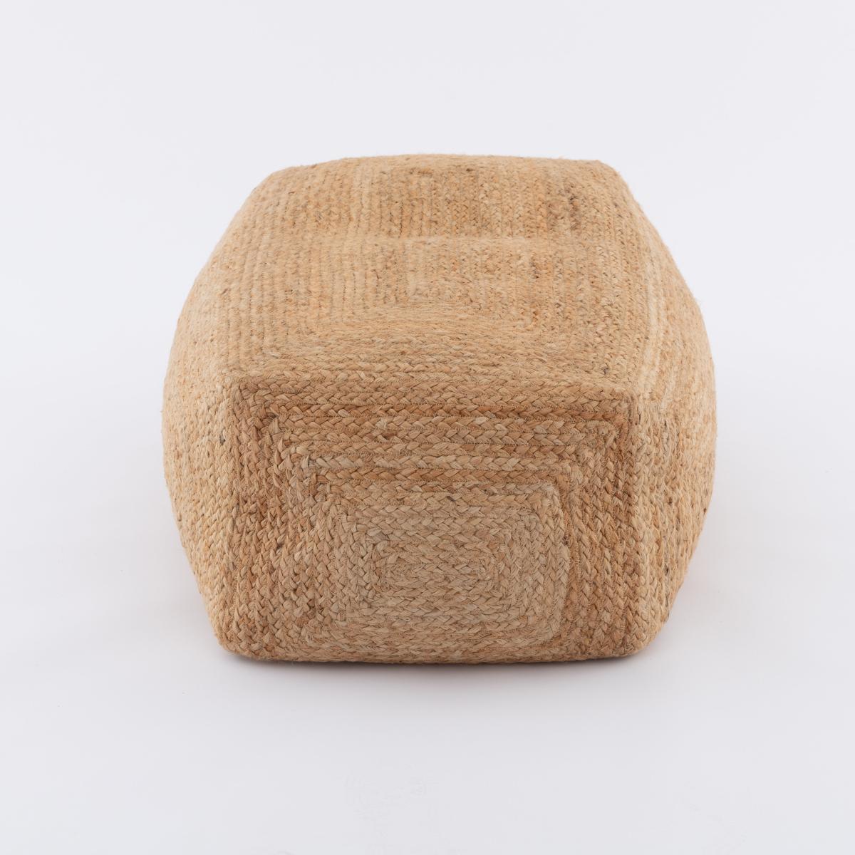 Rectangular Jute Pouffe Natural – image 6