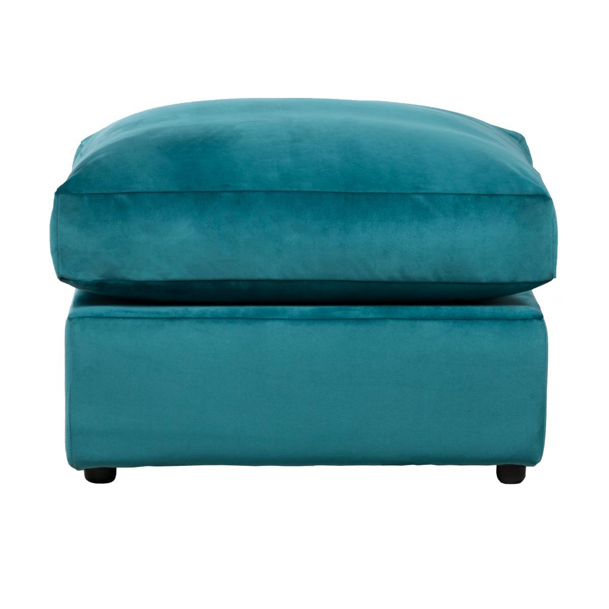 Blake Velvet Footstool Teal (Blue) – image 2