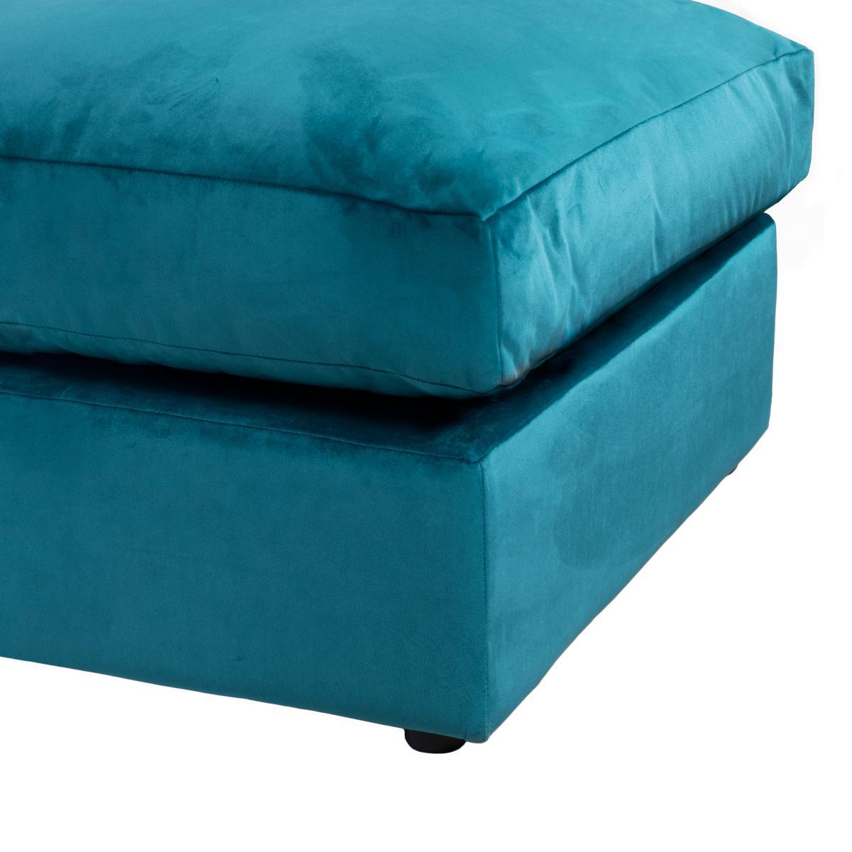 Blake Velvet Footstool Teal (Blue) – image 5