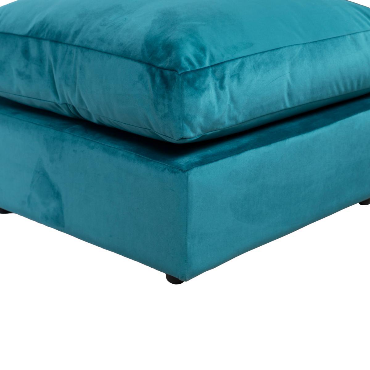 Blake Velvet Footstool Teal (Blue) – image 6