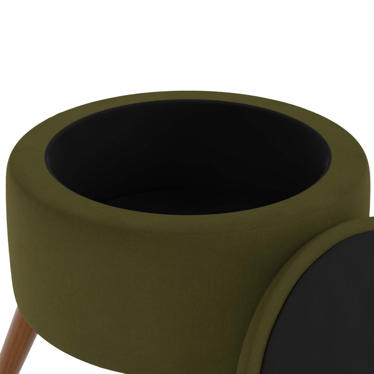 Eliza Velvet Storage Footstool Olive (Green) – image 6