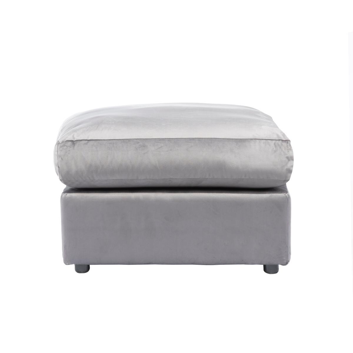 Blake Velvet Footstool Grey – image 2