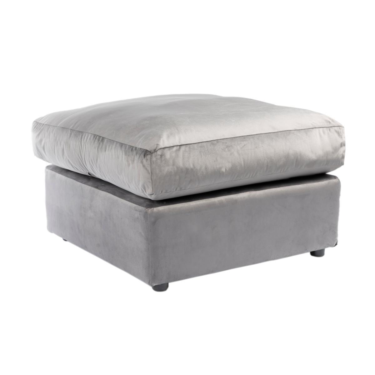 Blake Velvet Footstool Grey – image 3