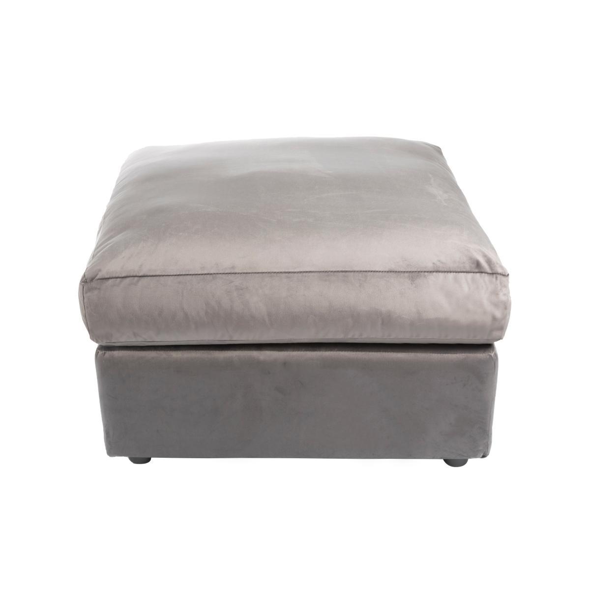Blake Velvet Footstool Grey – image 4