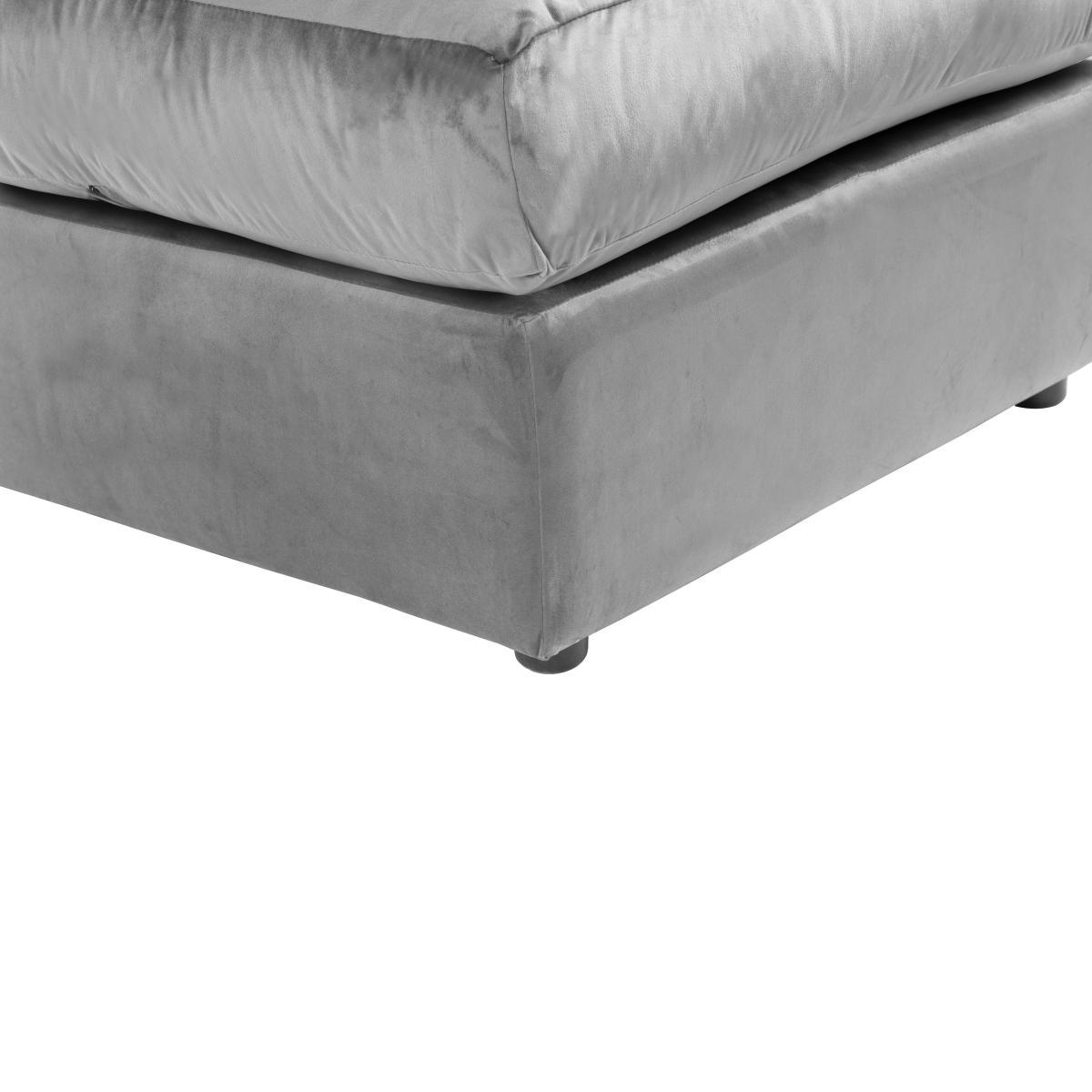 Blake Velvet Footstool Grey – image 6