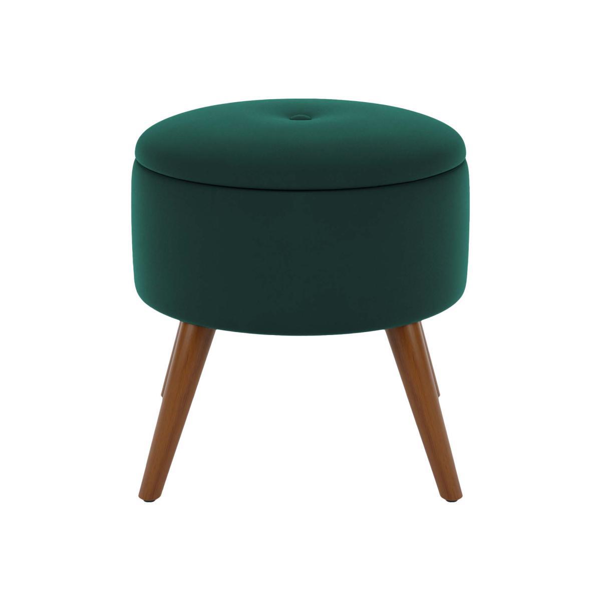 Eliza Velvet Storage Footstool Bottle (Green) – image 3