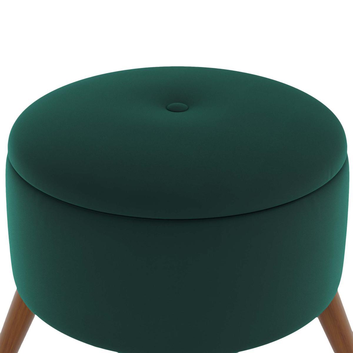 Eliza Velvet Storage Footstool Bottle (Green) – image 5