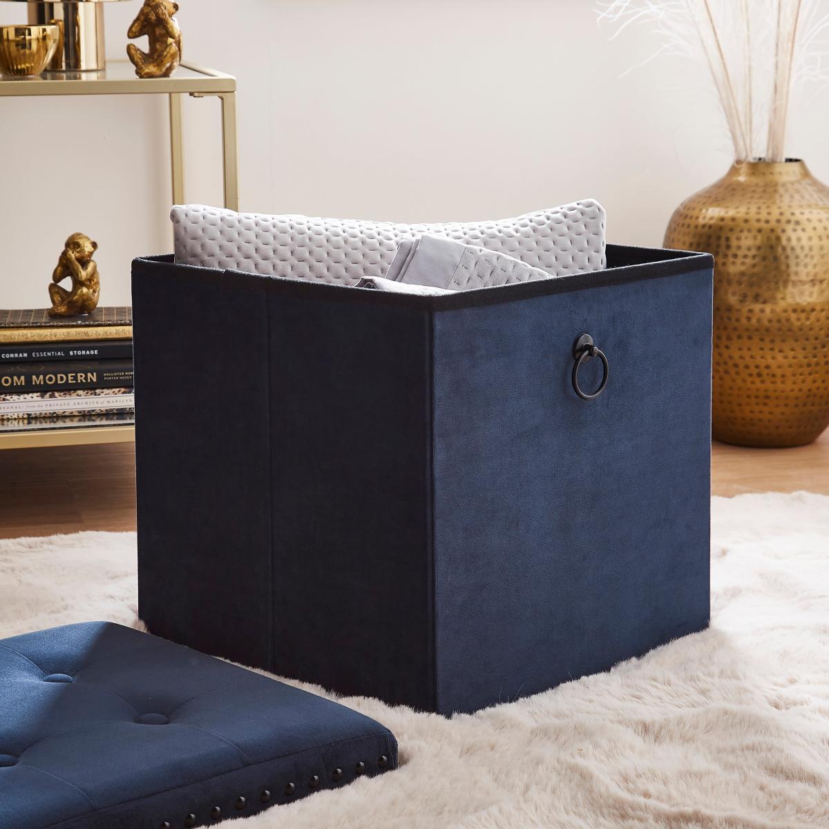 Luxe Traveller Navy Velvet Cube Navy Blue – image 2