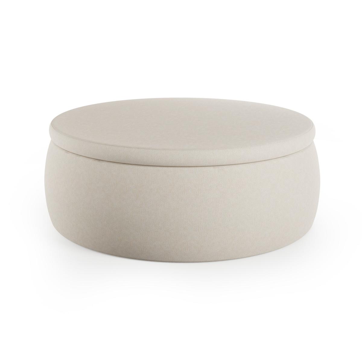 Large Round Storage Pouffe, Luna Natural Natural – image 5