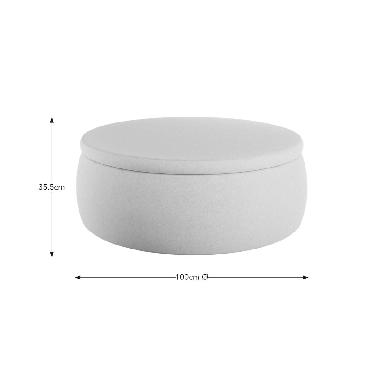 Large Round Storage Pouffe, Luna Natural Natural – image 7