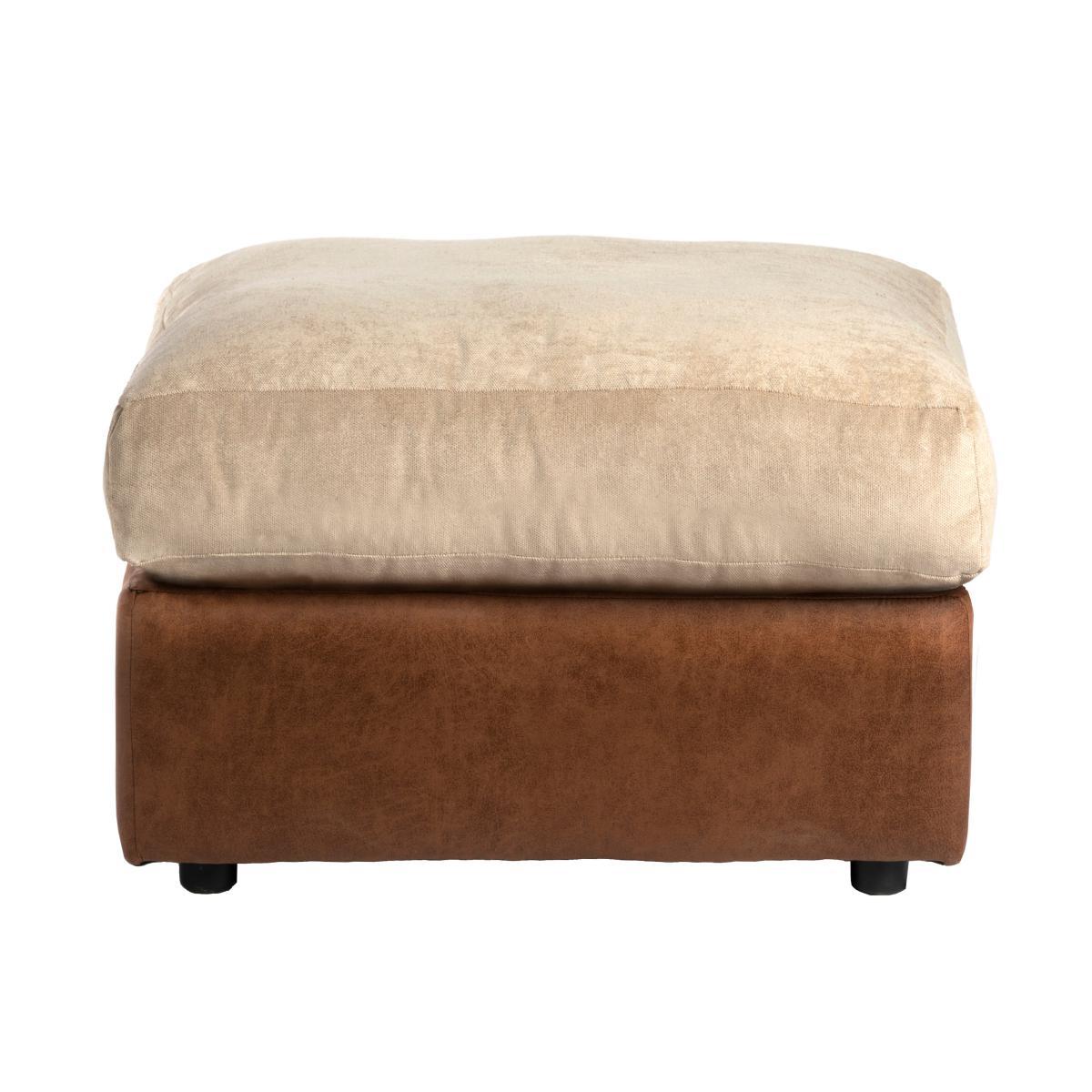 Blake Fabric Combo Footstool Tan (Brown) – image 2