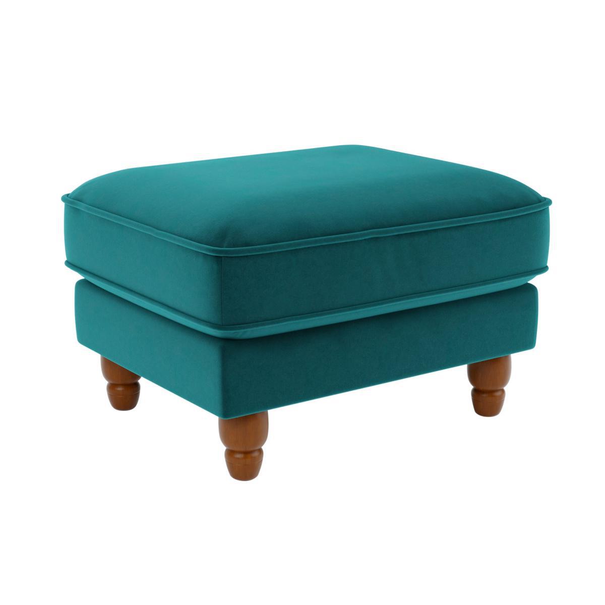 Beatrice Velvet Footstool Peacock – image 3