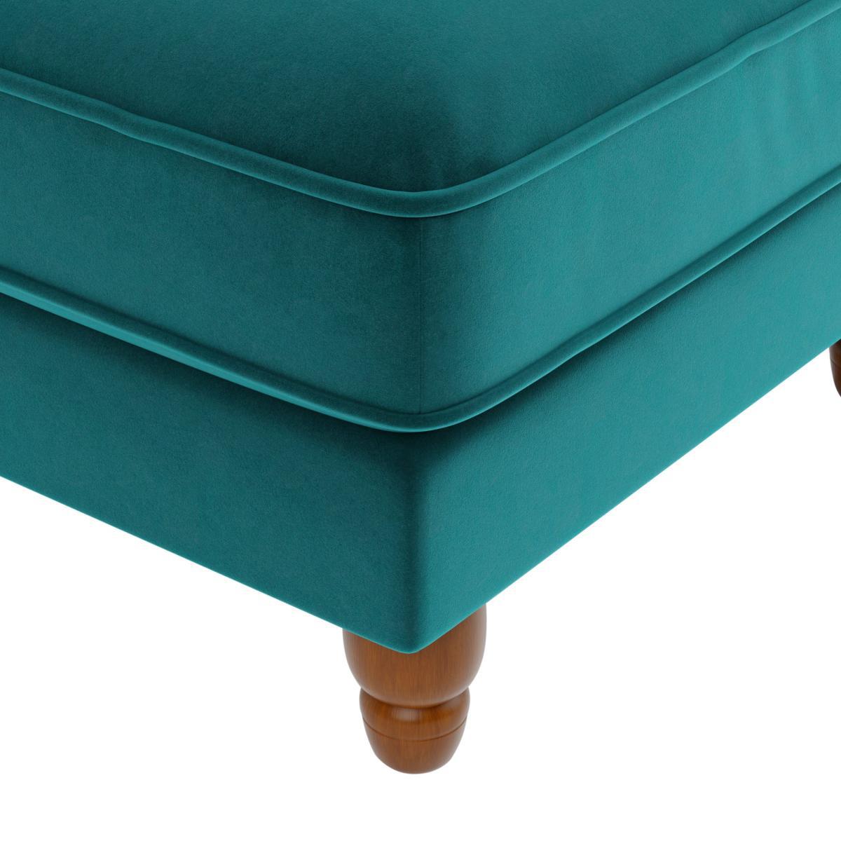 Beatrice Velvet Footstool Peacock – image 4