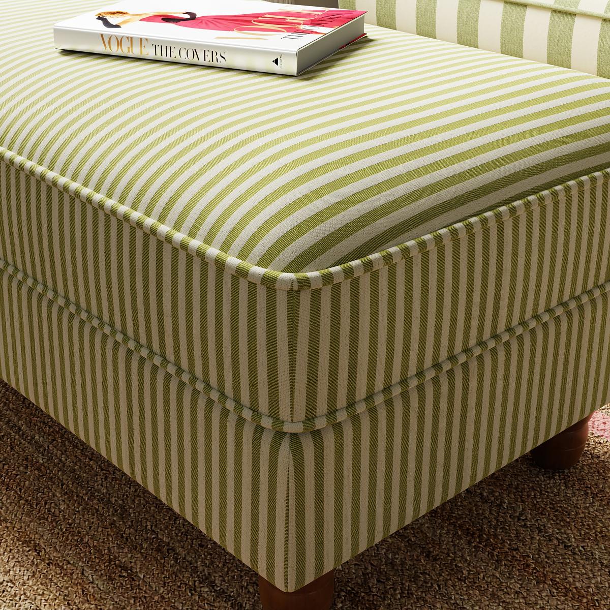 Beatrice Pinstripe Green Large Footstool Green – image 4