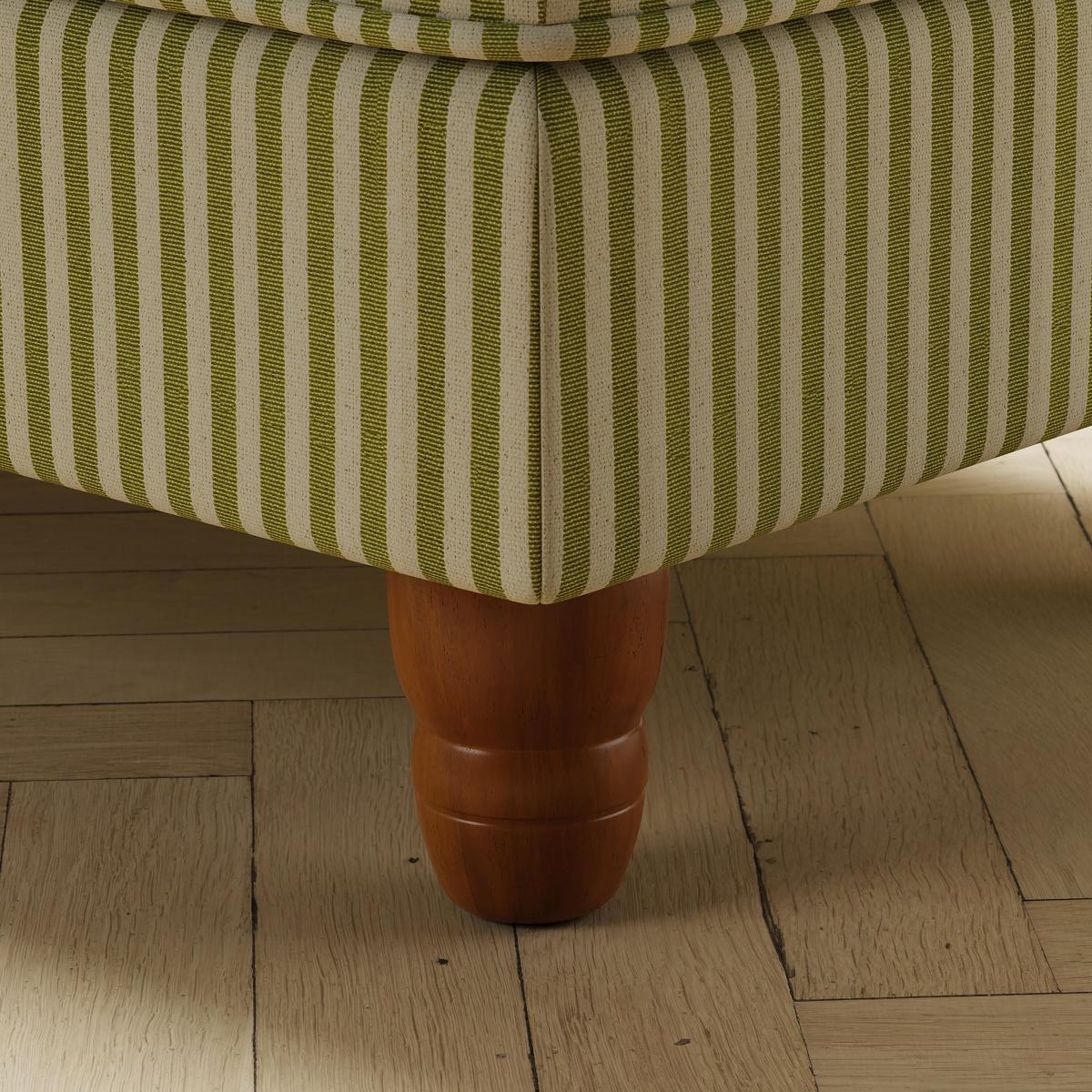 Beatrice Pinstripe Green Large Footstool Green – image 5