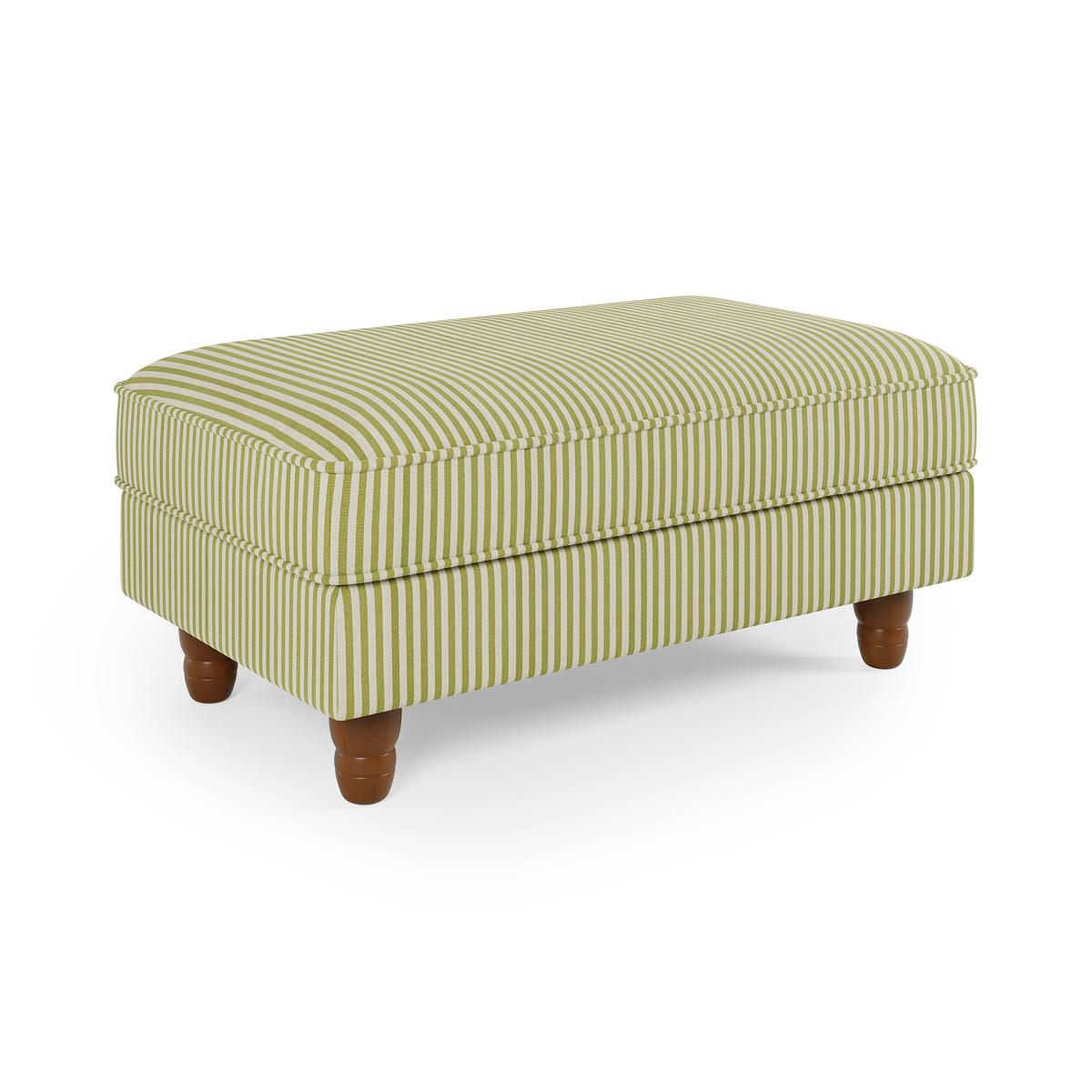 Beatrice Pinstripe Green Large Footstool Green – image 6