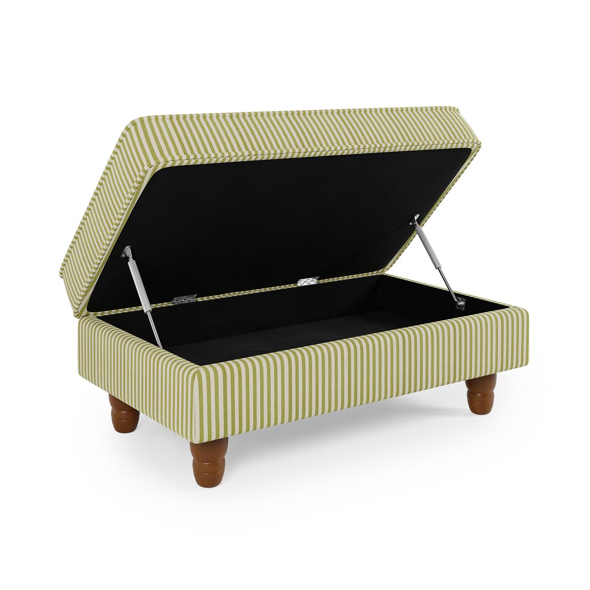 Beatrice Pinstripe Green Large Footstool Green – image 7
