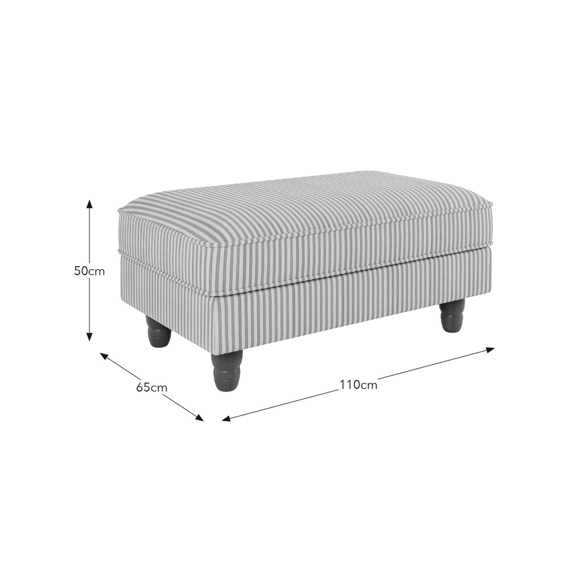 Beatrice Pinstripe Green Large Footstool Green – image 9