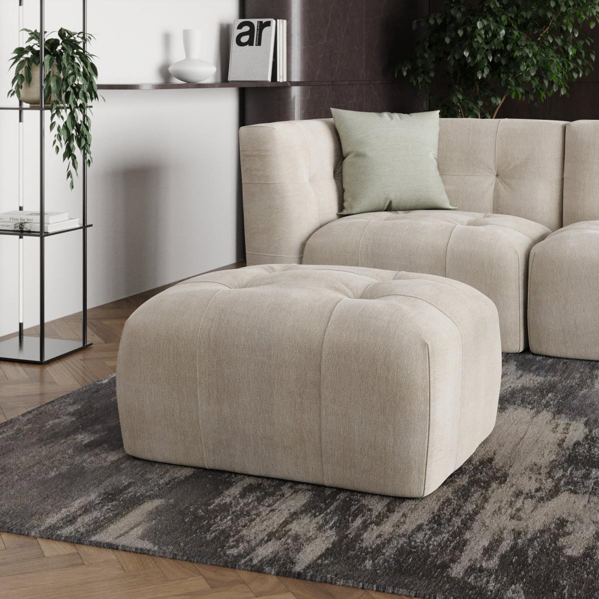 Squish Tonal Chenille Foostool Natural – image 2