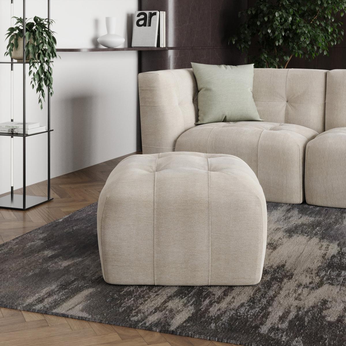 Squish Tonal Chenille Foostool Natural – image 3